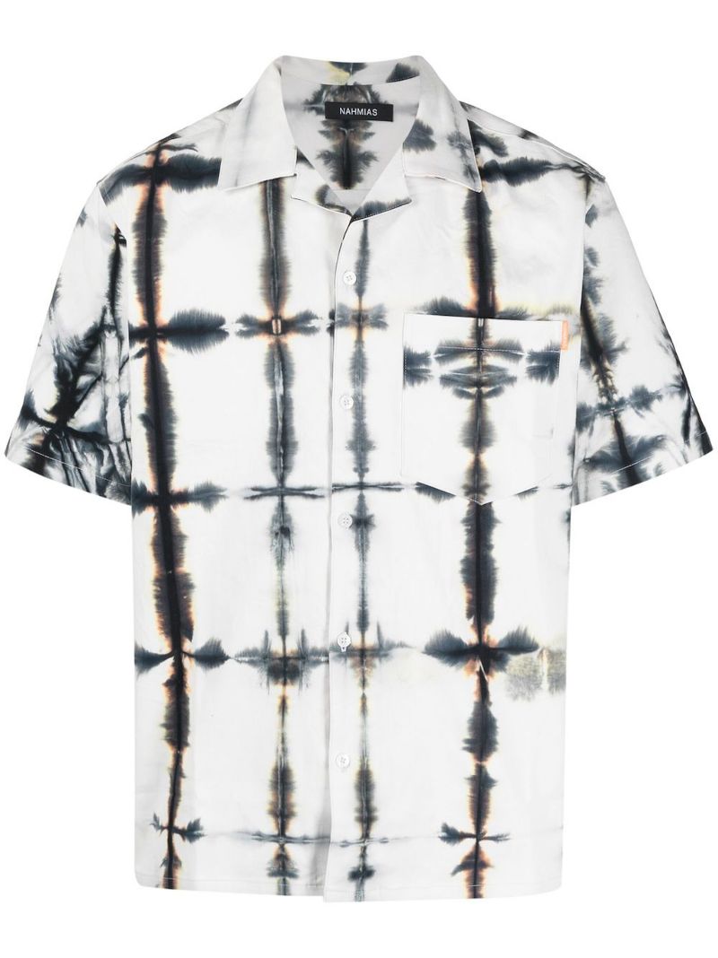 White Tie-dye Cotton Shirt