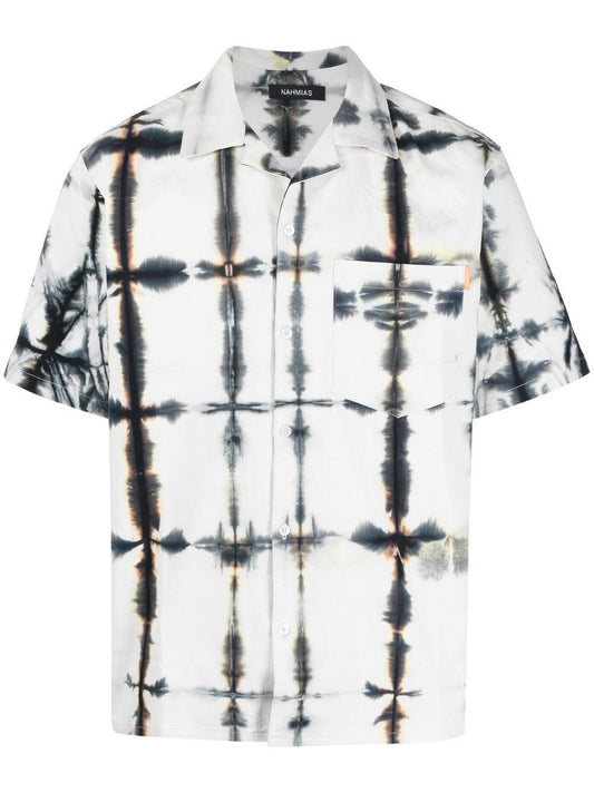 White Tie-dye Cotton Shirt