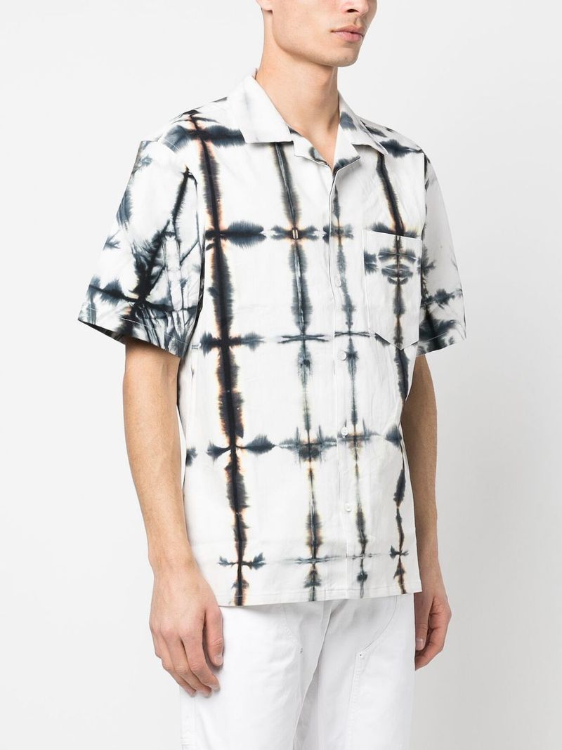 White Tie-dye Cotton Shirt
