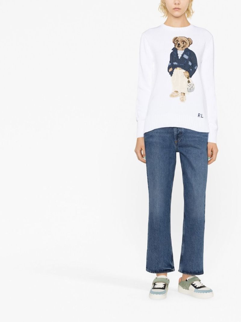White Polo Bear Intarsia Jumper