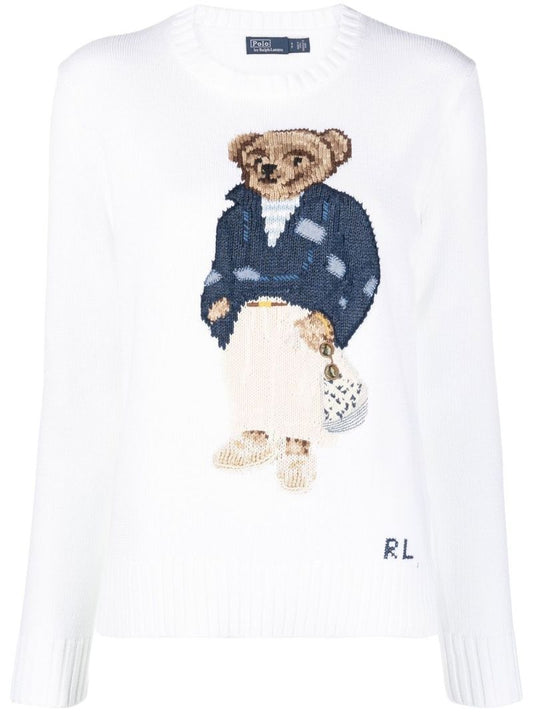 White Polo Bear Intarsia Jumper