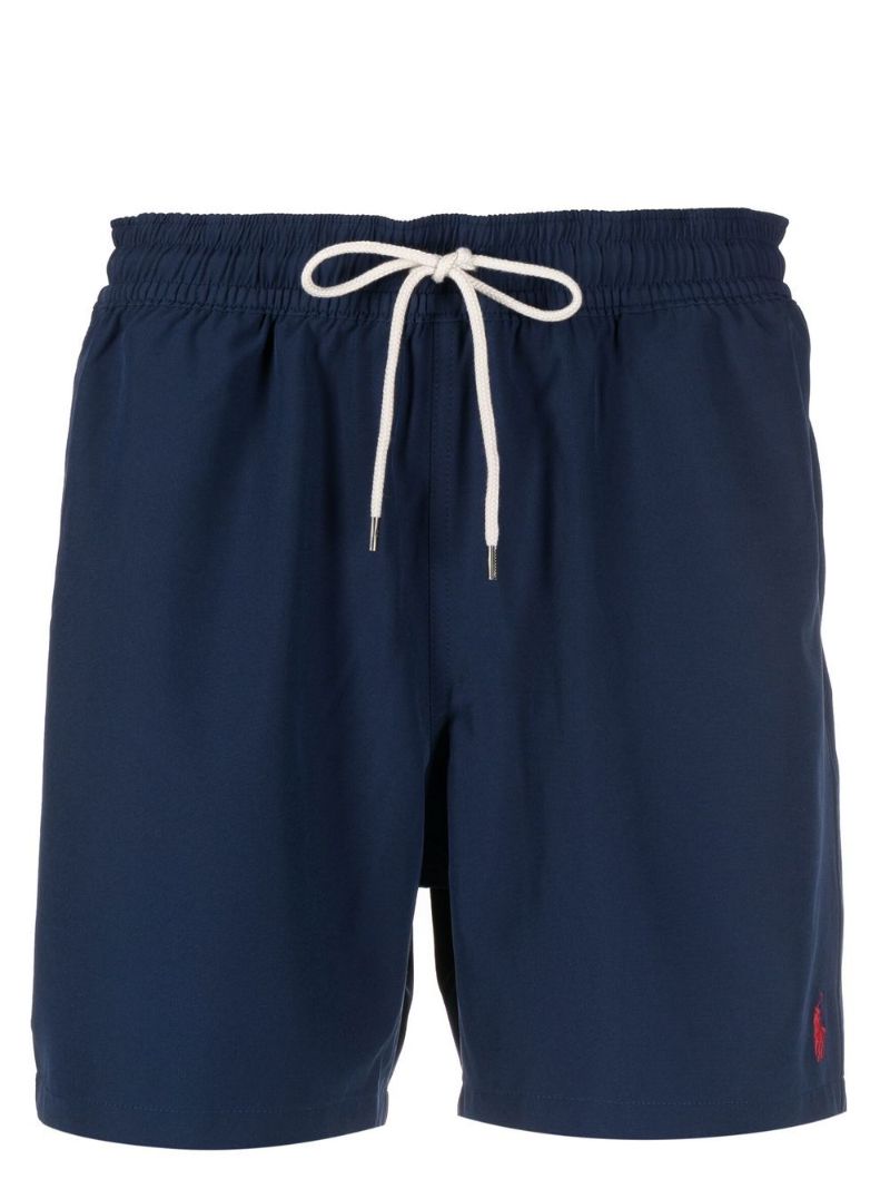 Blue Logo Embroidered Swim Shorts