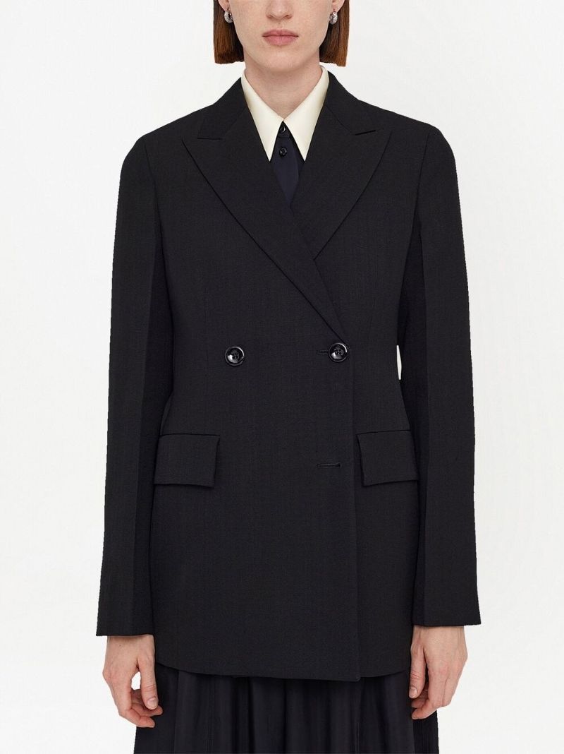 Black Double-breasted Tailored Blazer