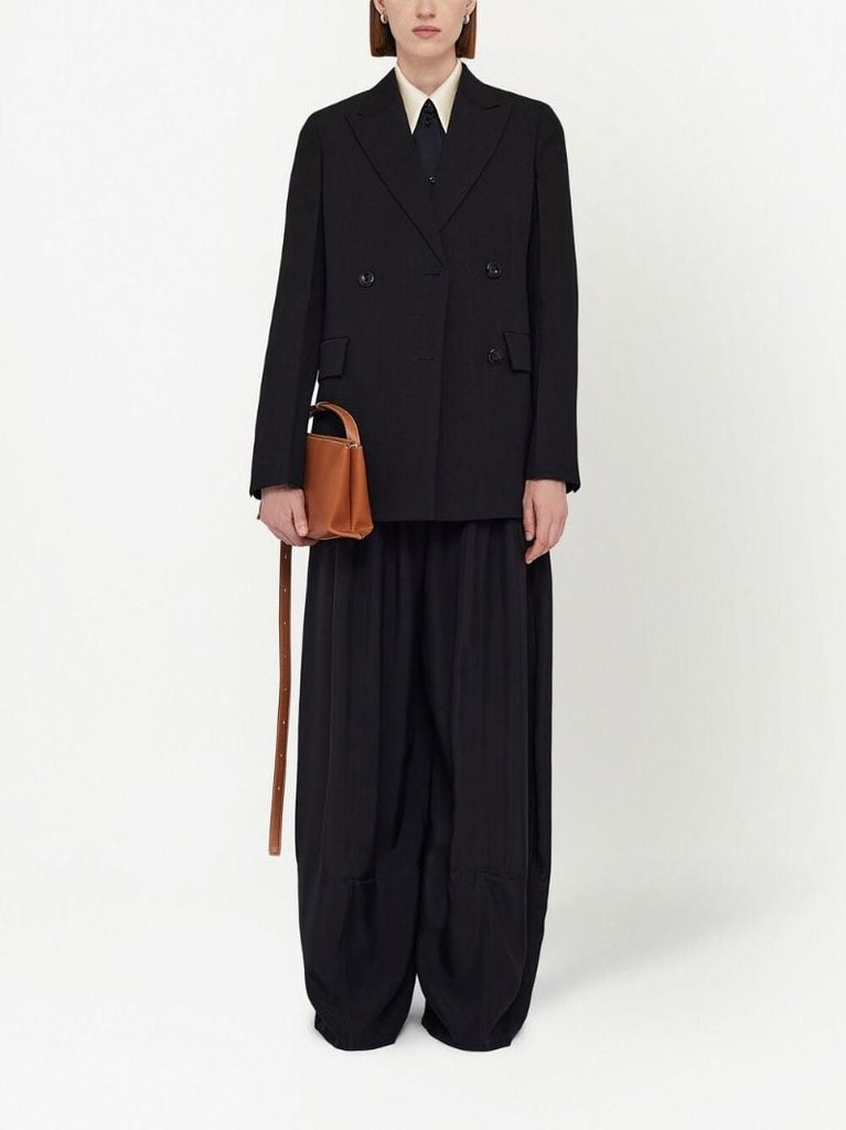 Black Double-breasted Tailored Blazer