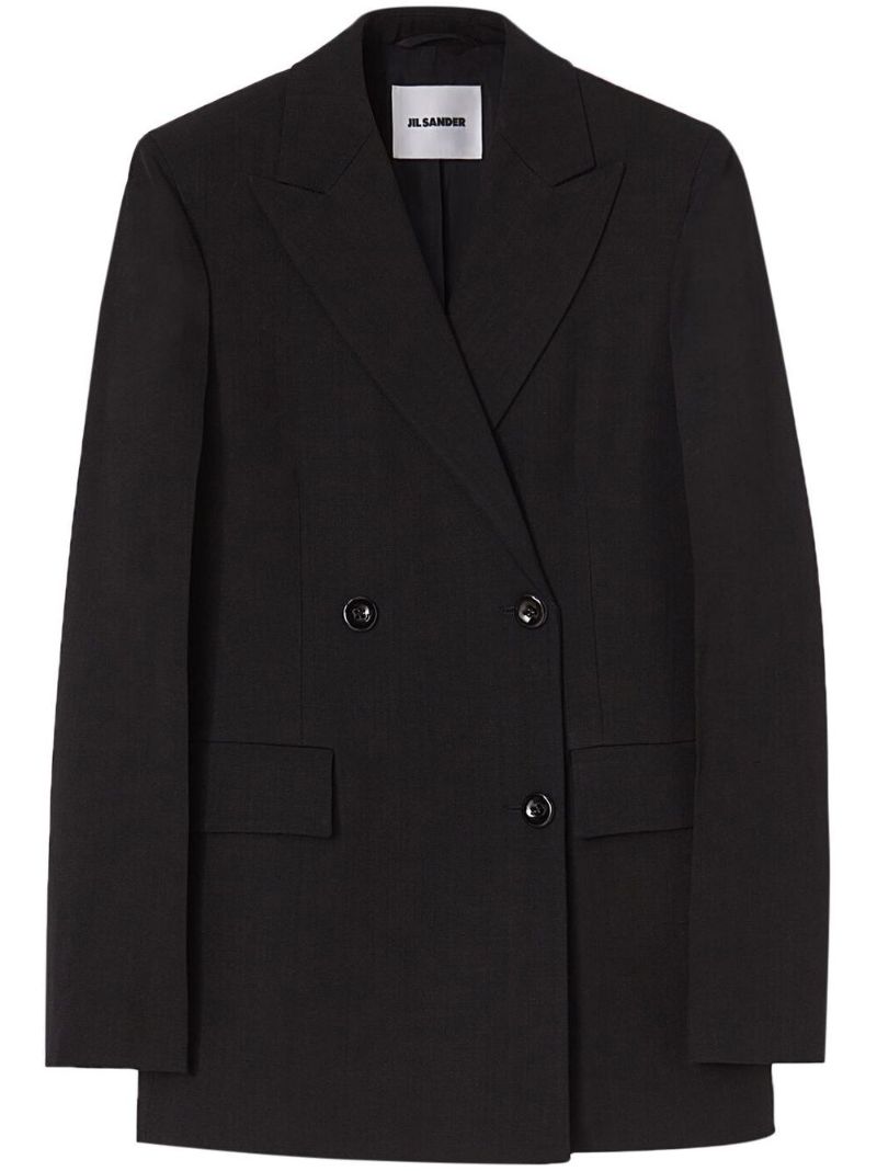 Black Double-breasted Tailored Blazer