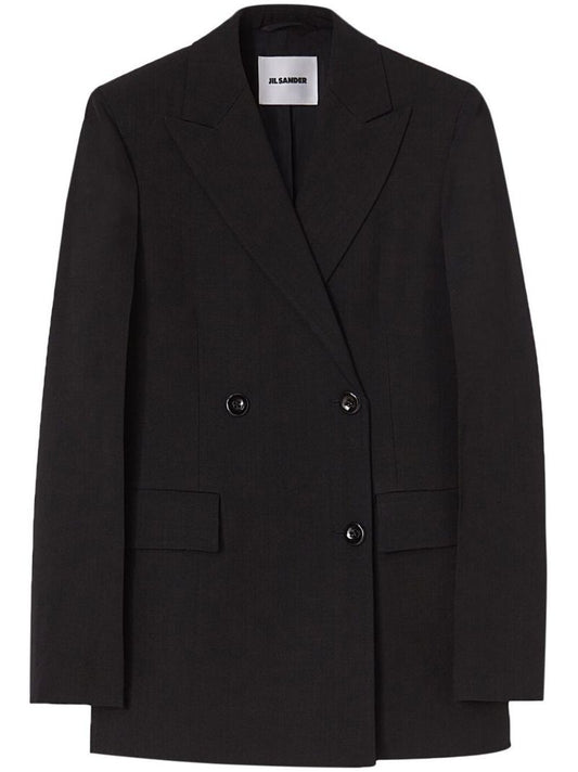 Black Double-breasted Tailored Blazer