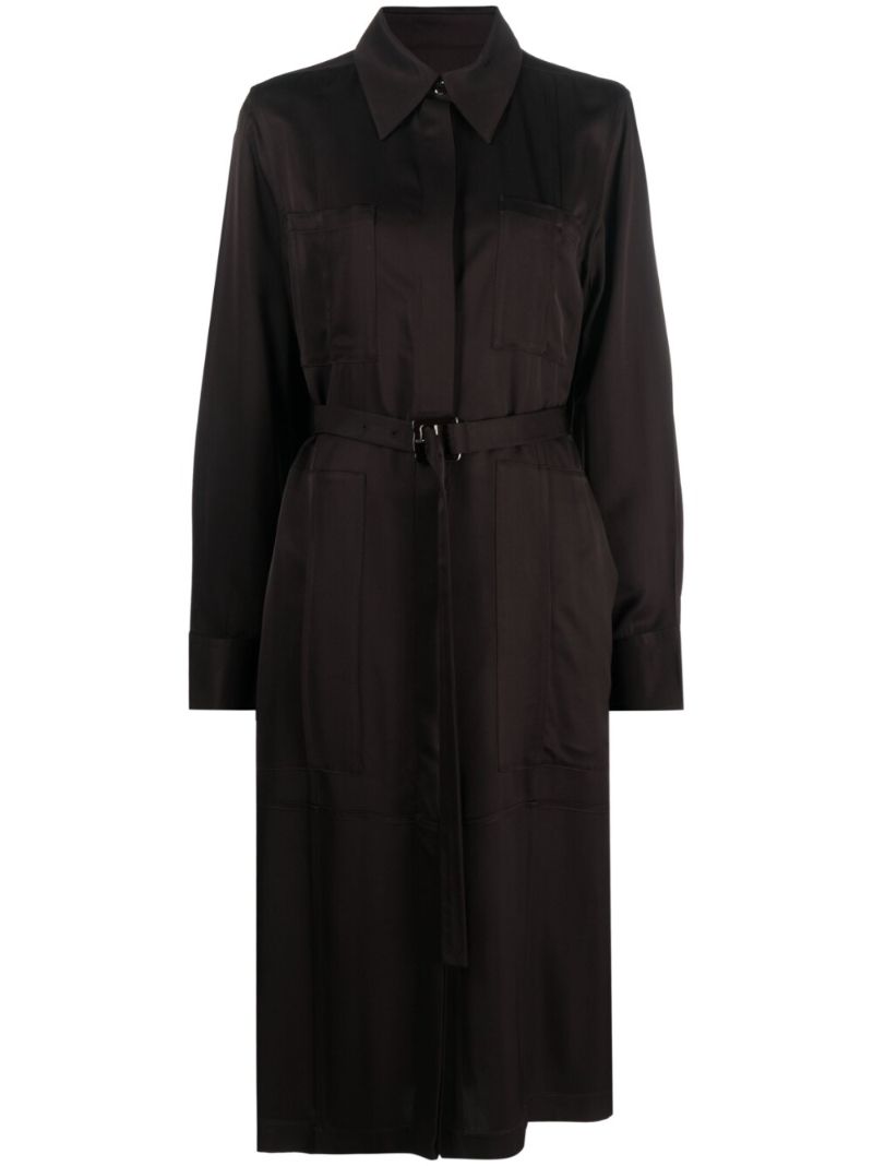 Brown Belted Shirt Dress
