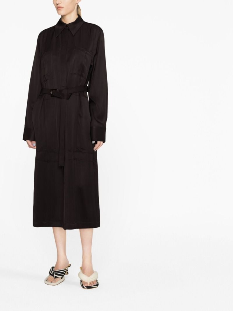 Brown Belted Shirt Dress