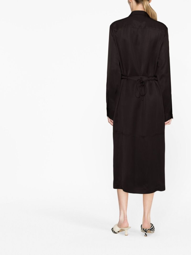 Brown Belted Shirt Dress