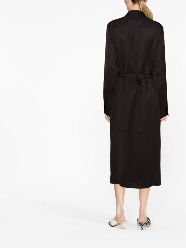 Brown Belted Shirt Dress