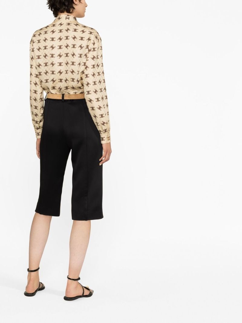 Neutral Monogram Silk Blouse
