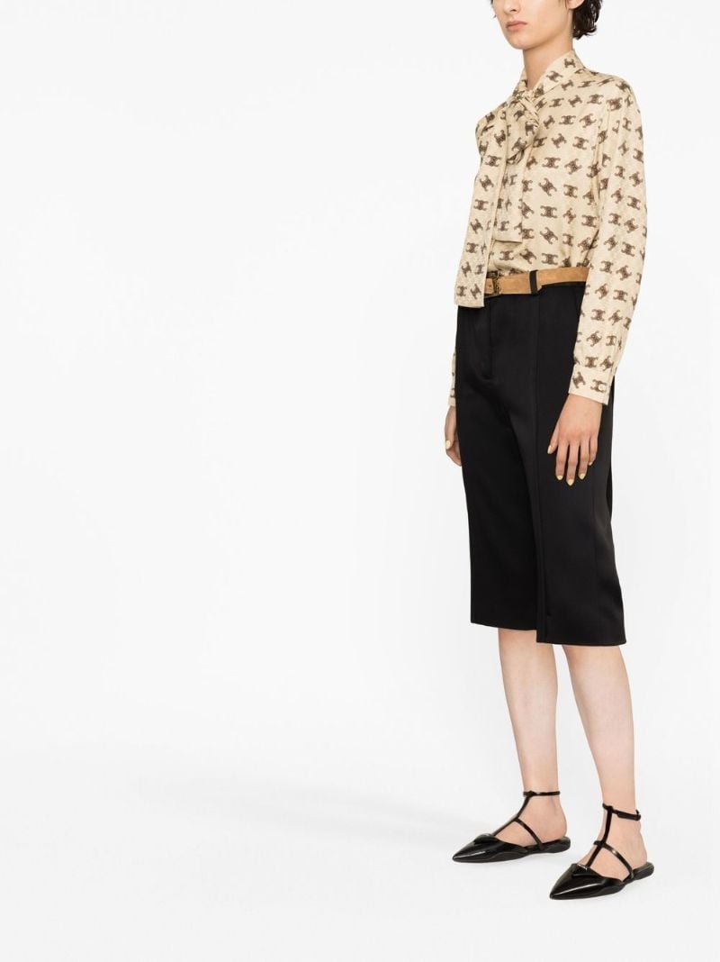 Neutral Monogram Silk Blouse