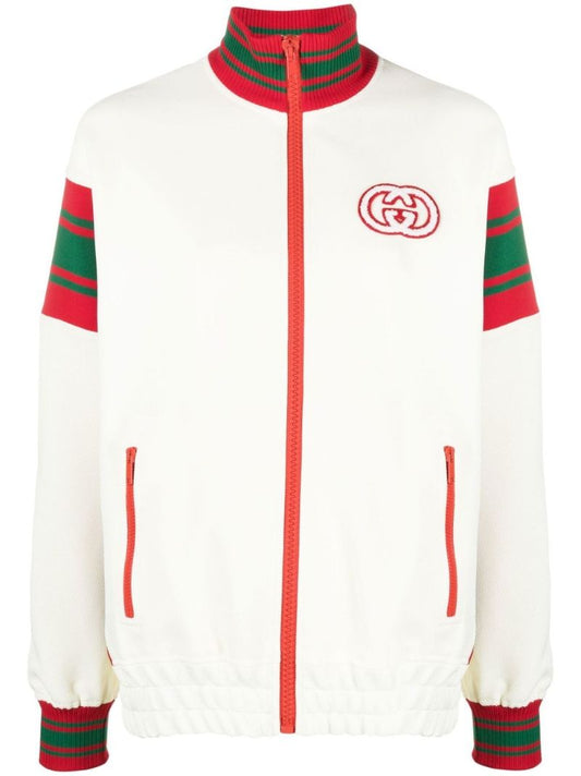 White Zip-up Track Jacket