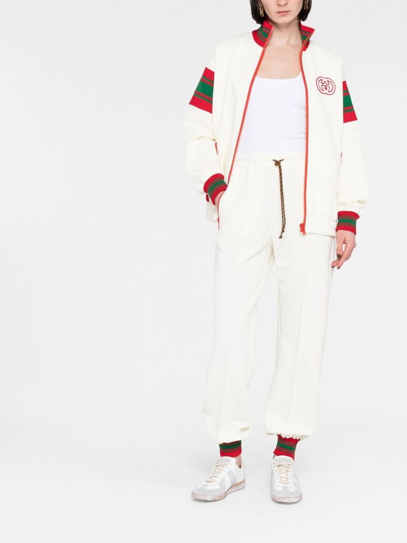 White Zip-up Track Jacket