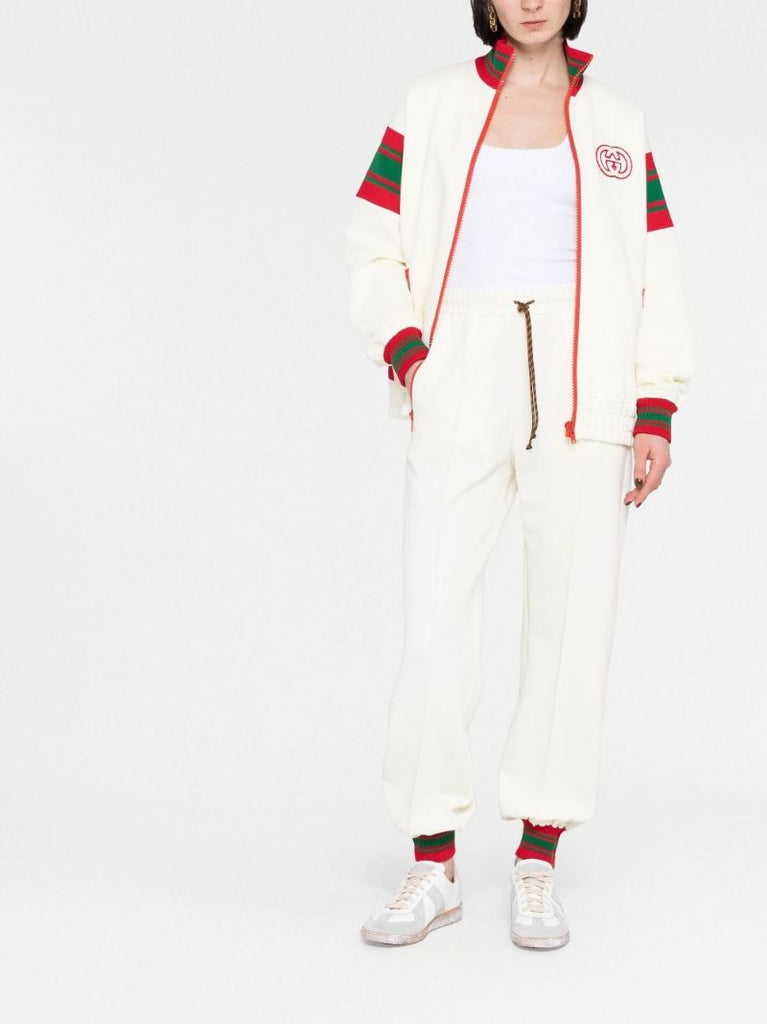 White Zip-up Track Jacket