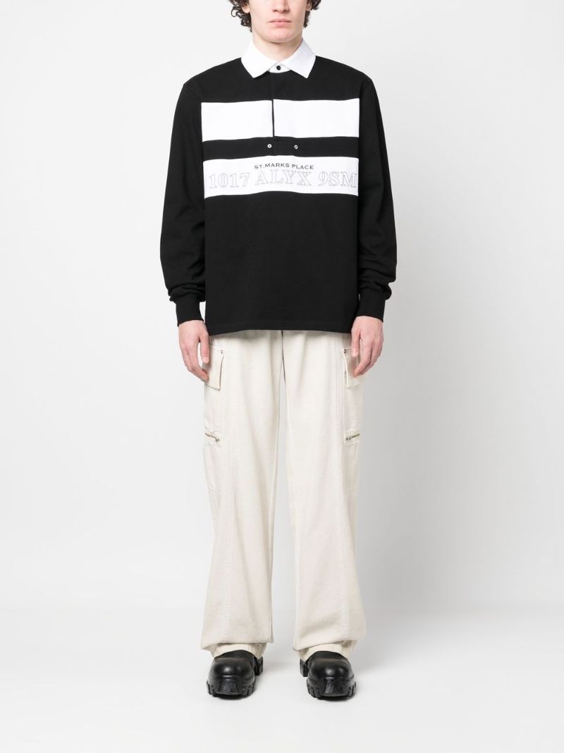 White Wide-leg Cotton Cargo Trousers
