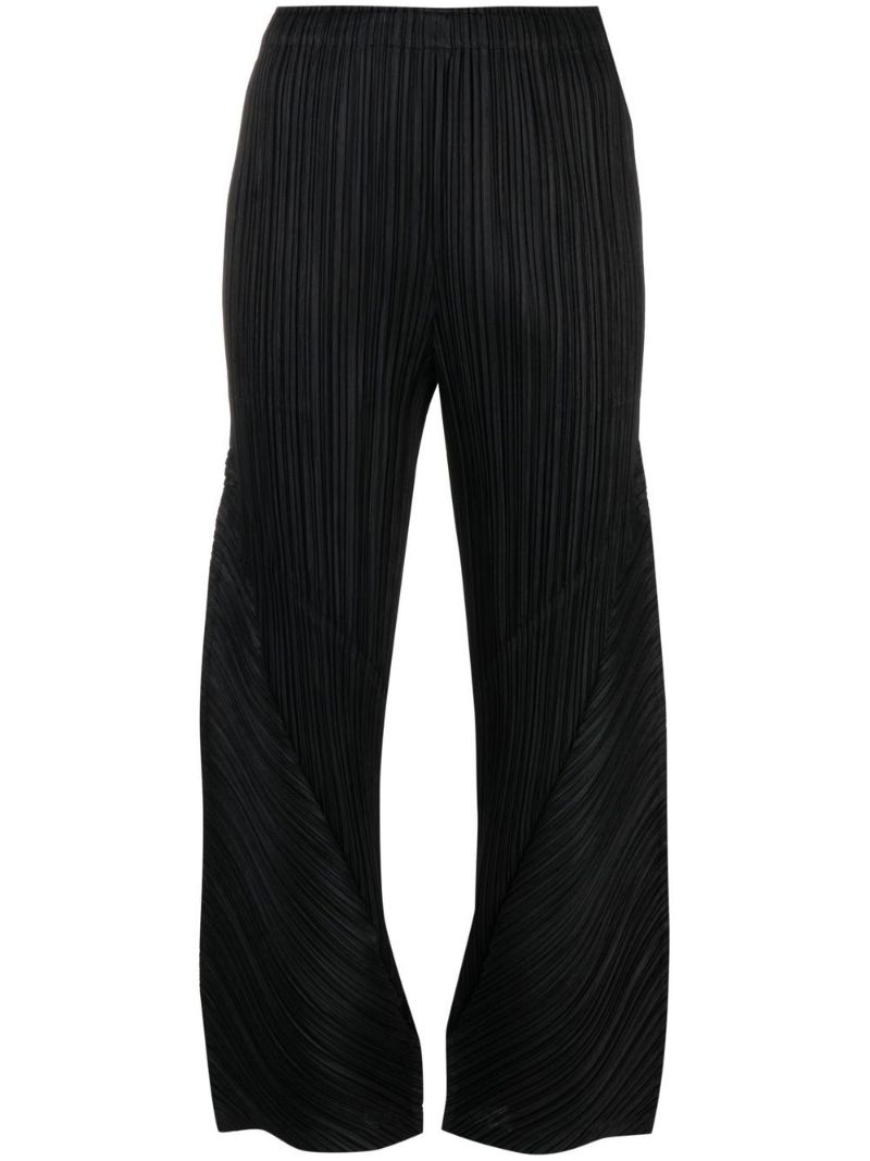Black Cropped Pleated Trousers