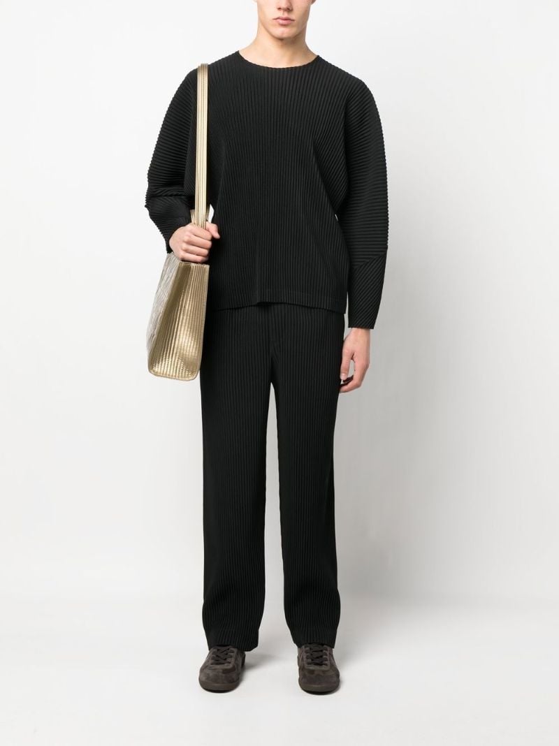Black Pleated Long Sleeved Top