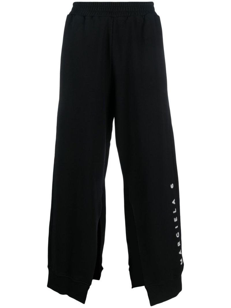 Black Slit Detail Track Pants
