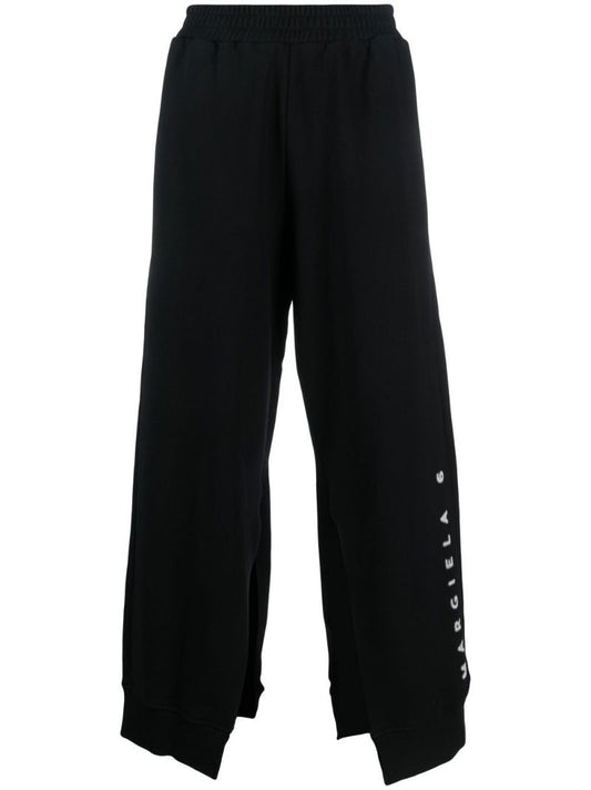 Black Slit Detail Track Pants