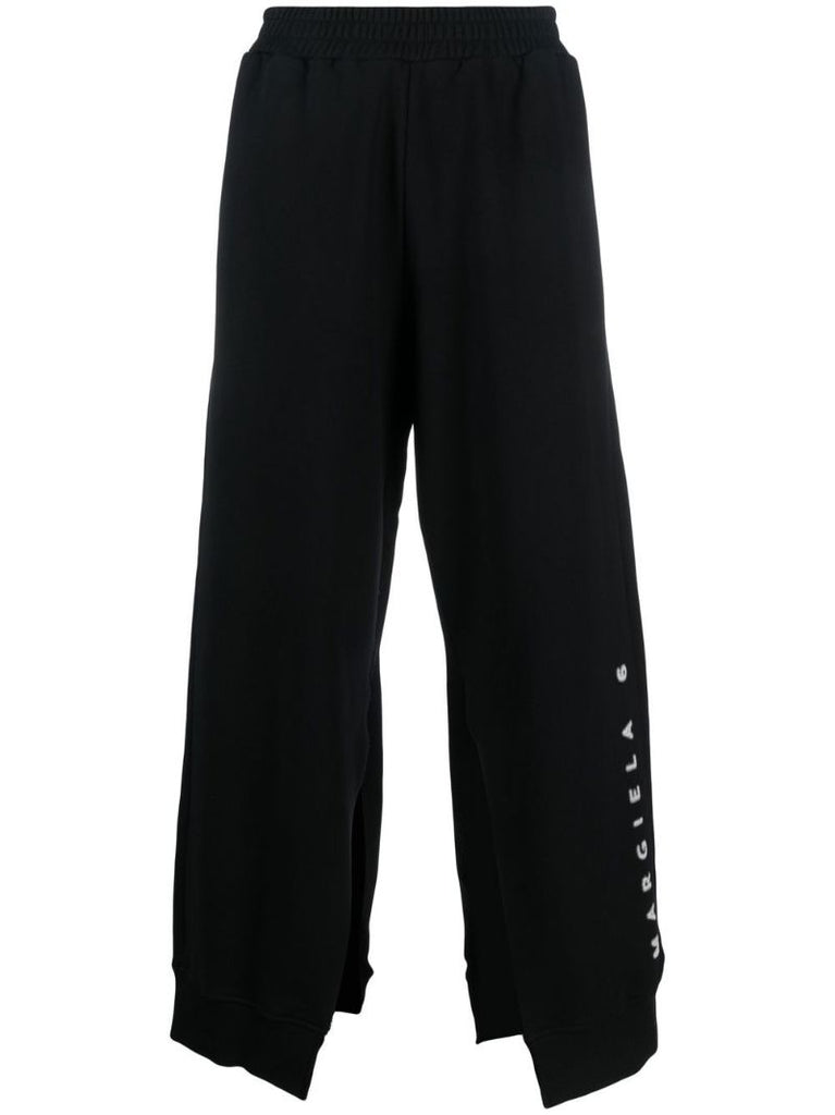 Black Slit Detail Track Pants
