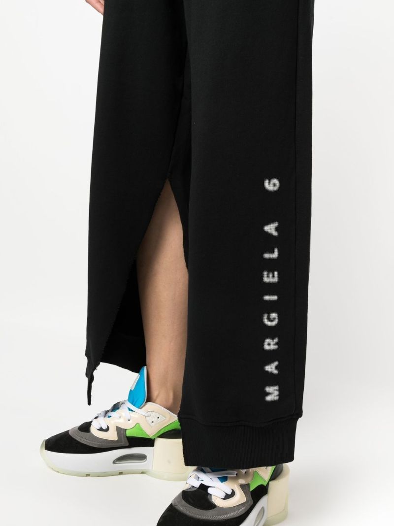 Black Slit Detail Track Pants