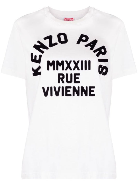 White Rue Vivienne Logo Print T-shirt
