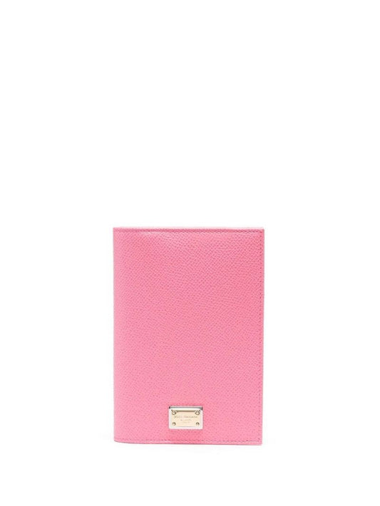 Pink Logo Plaque Bi-fold Wallet