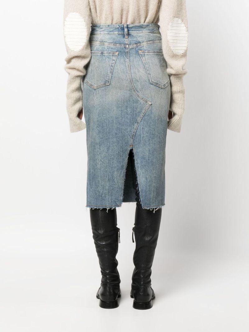 Blue Denim Midi Skirt