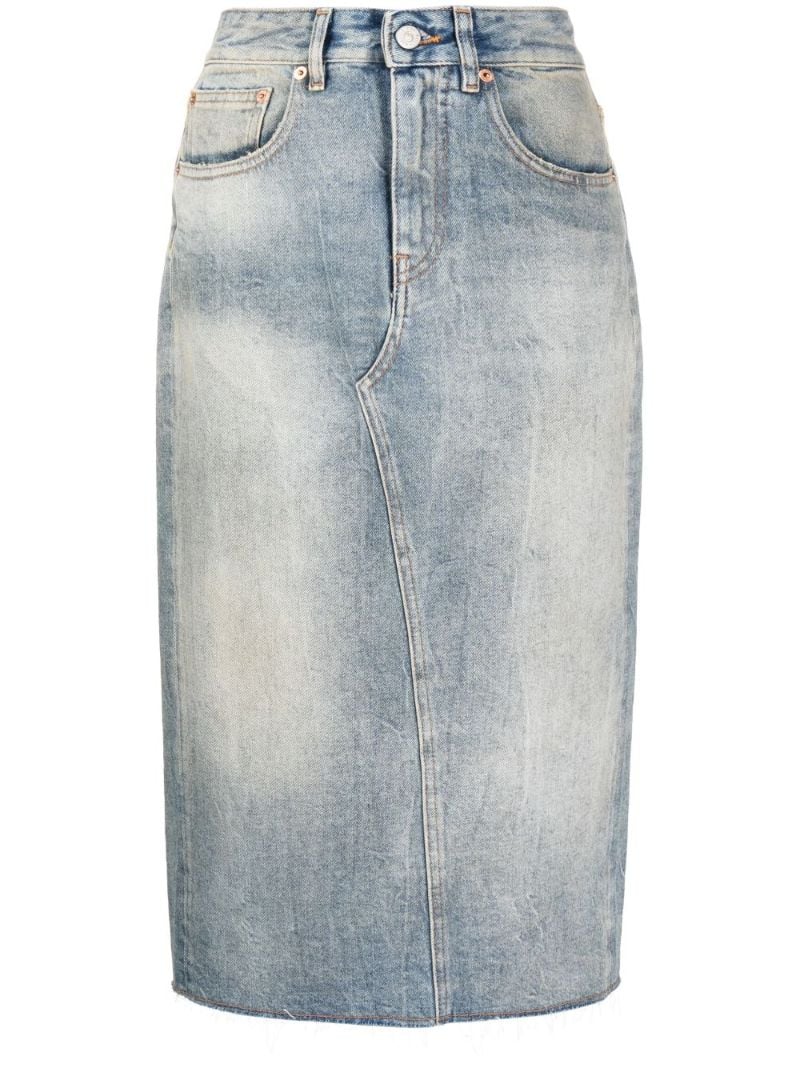 Blue Denim Midi Skirt