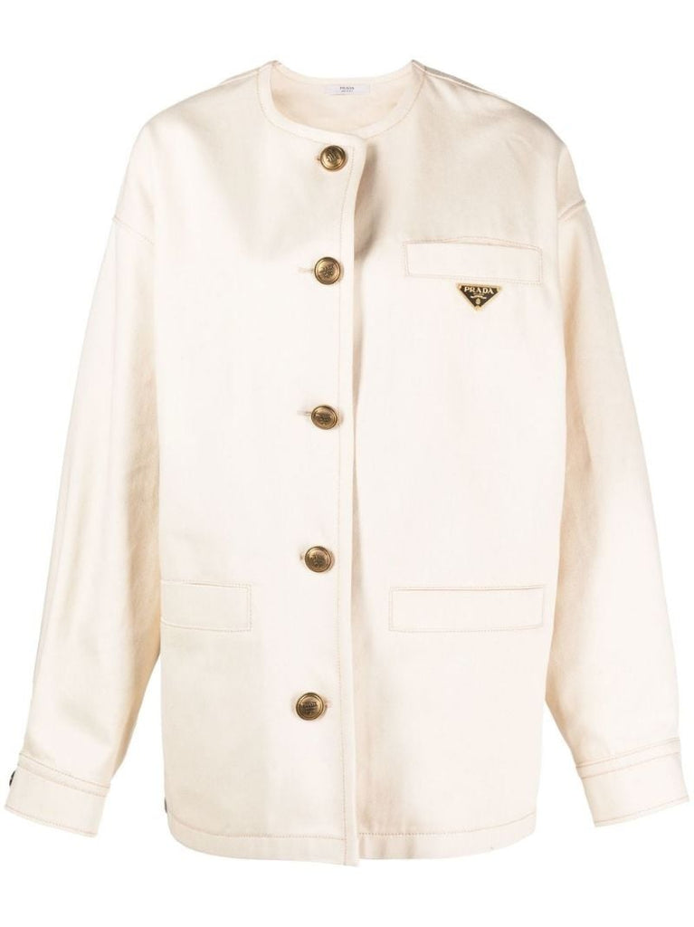 Neutral Logo Plaque Cotton Jacket