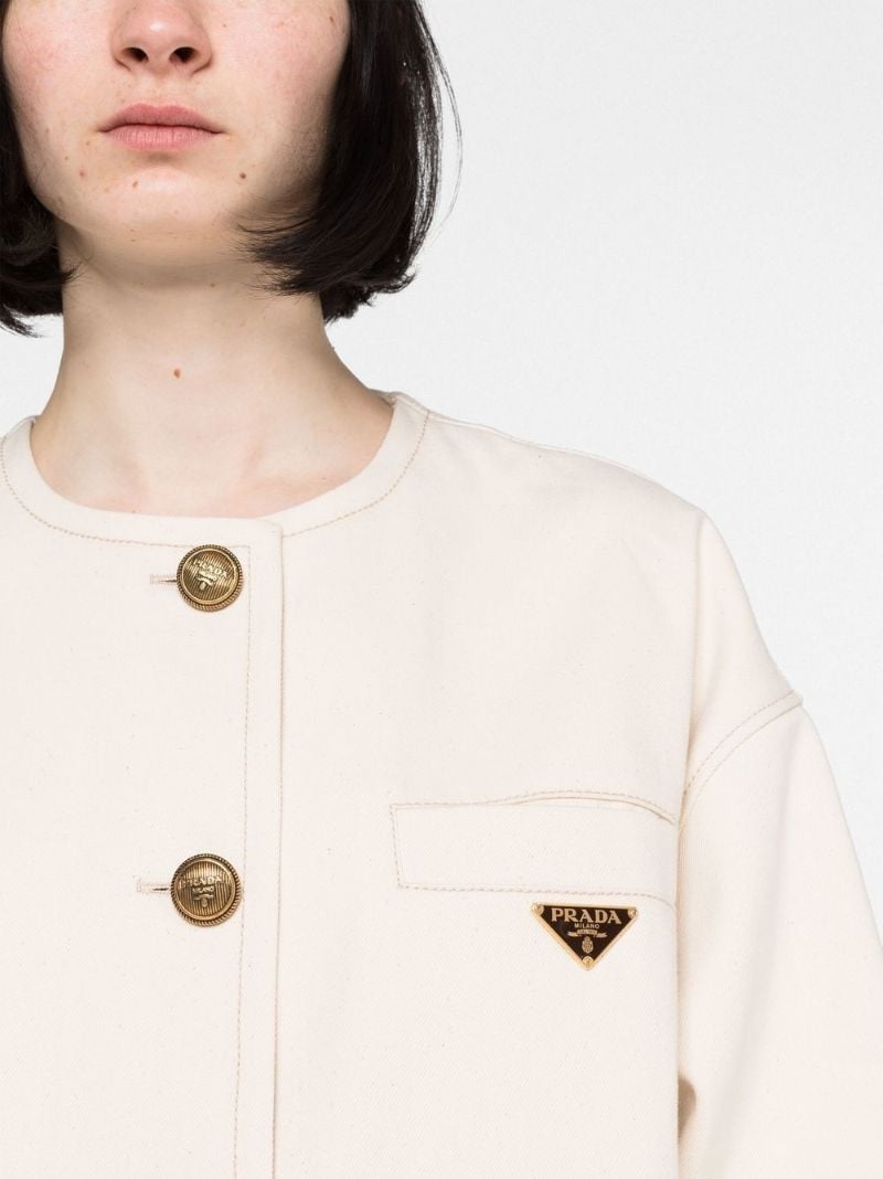 Neutral Logo Plaque Cotton Jacket