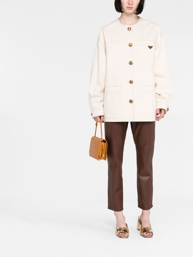 Neutral Logo Plaque Cotton Jacket