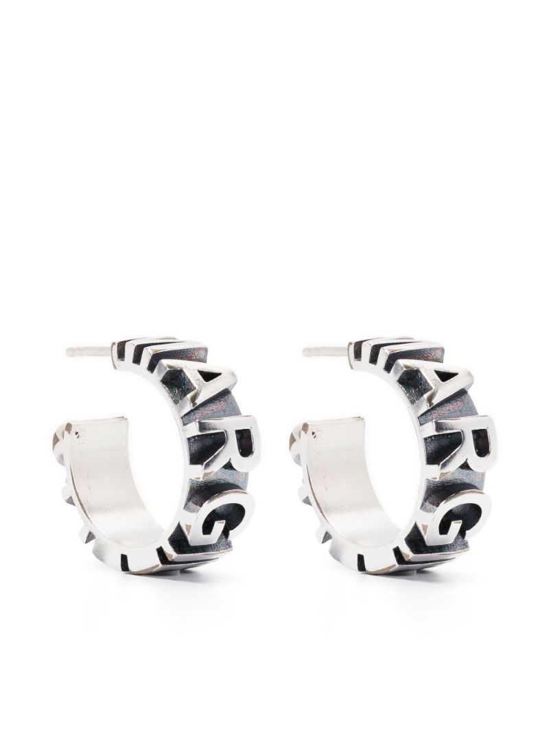 Silver-tone Logo Hoop Earrings