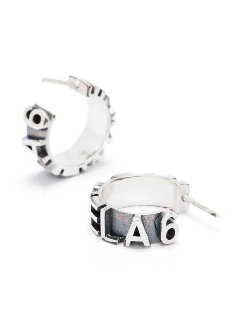Silver-tone Logo Hoop Earrings