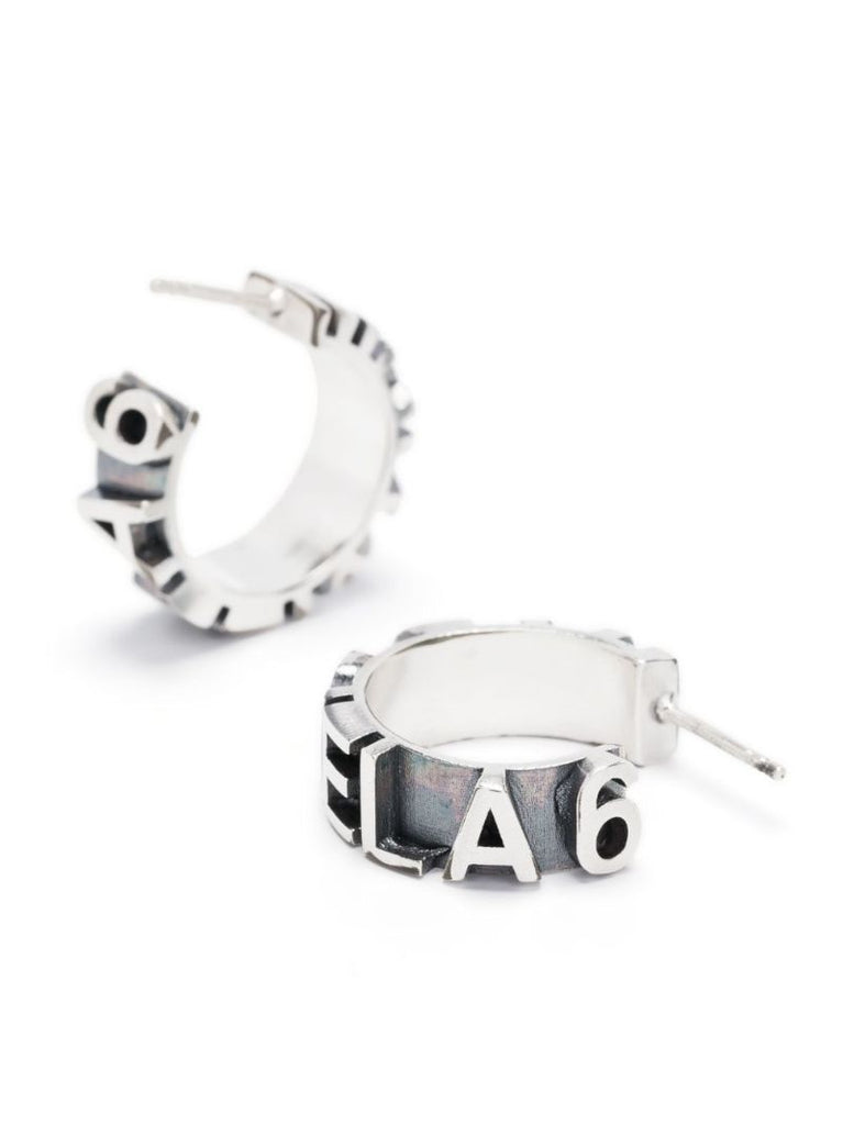 Silver-tone Logo Hoop Earrings