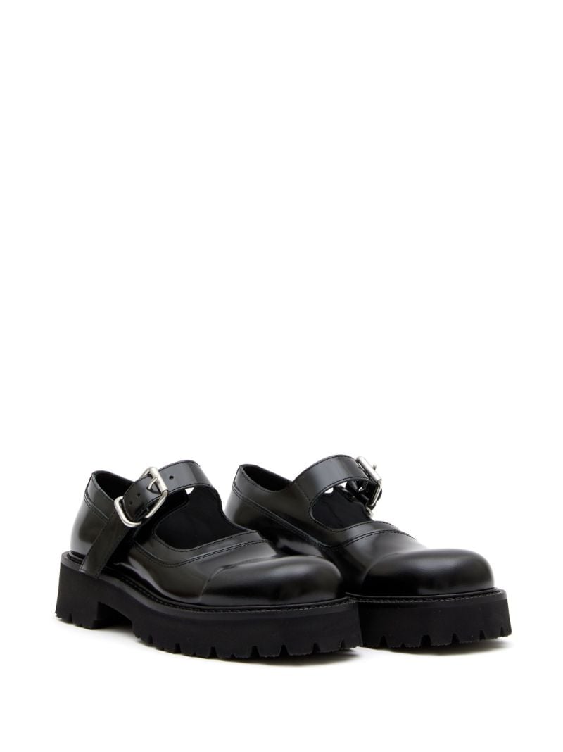 Black Buckled Leather Brogues