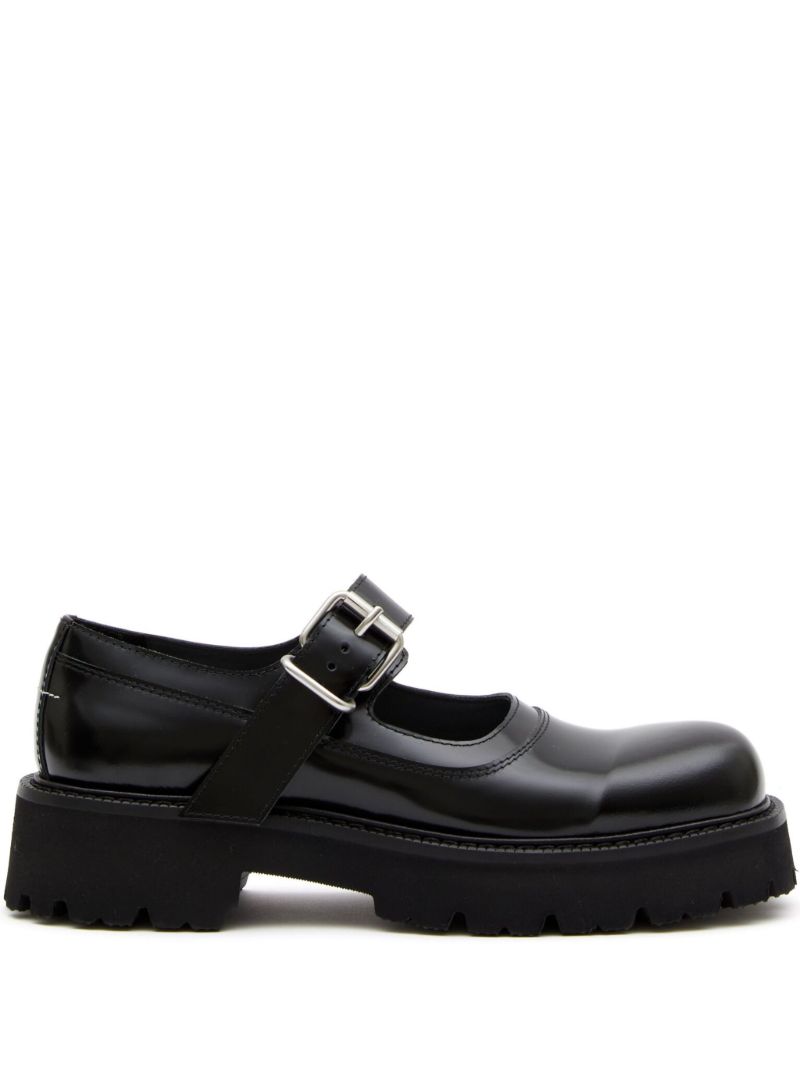 Black Buckled Leather Brogues