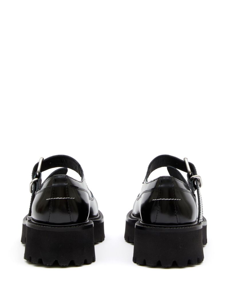 Black Buckled Leather Brogues