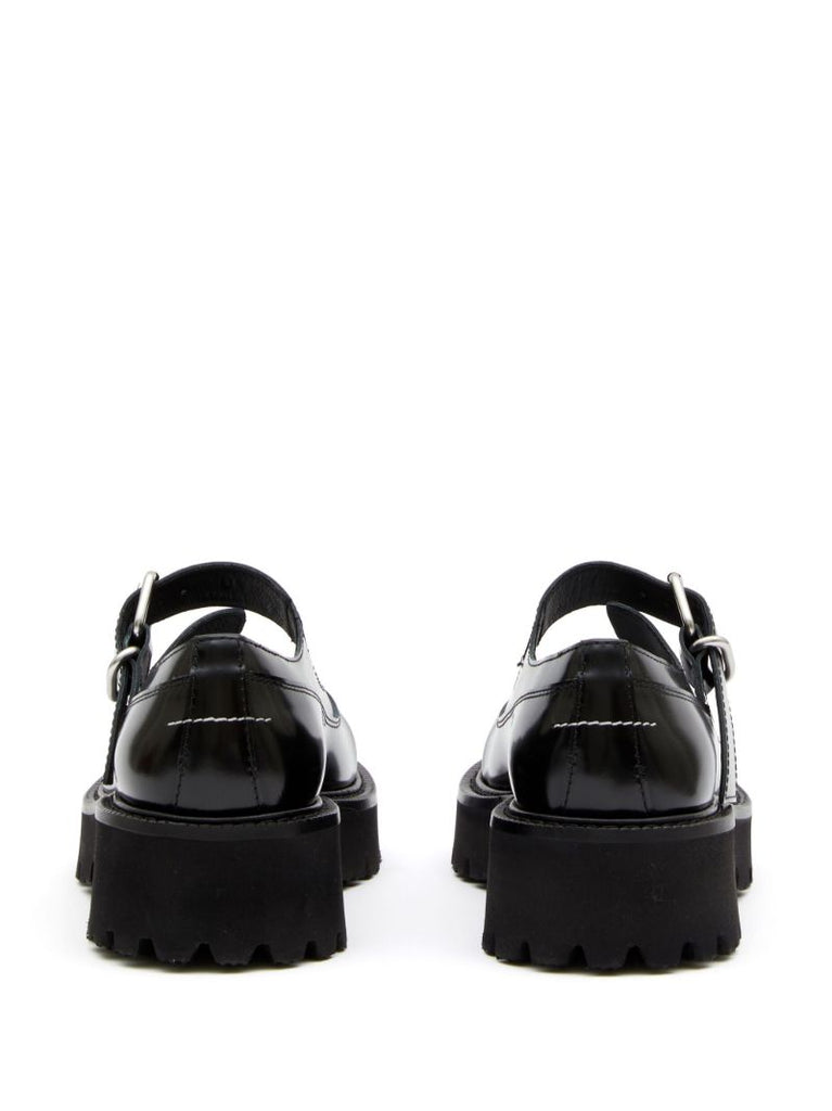 Black Buckled Leather Brogues