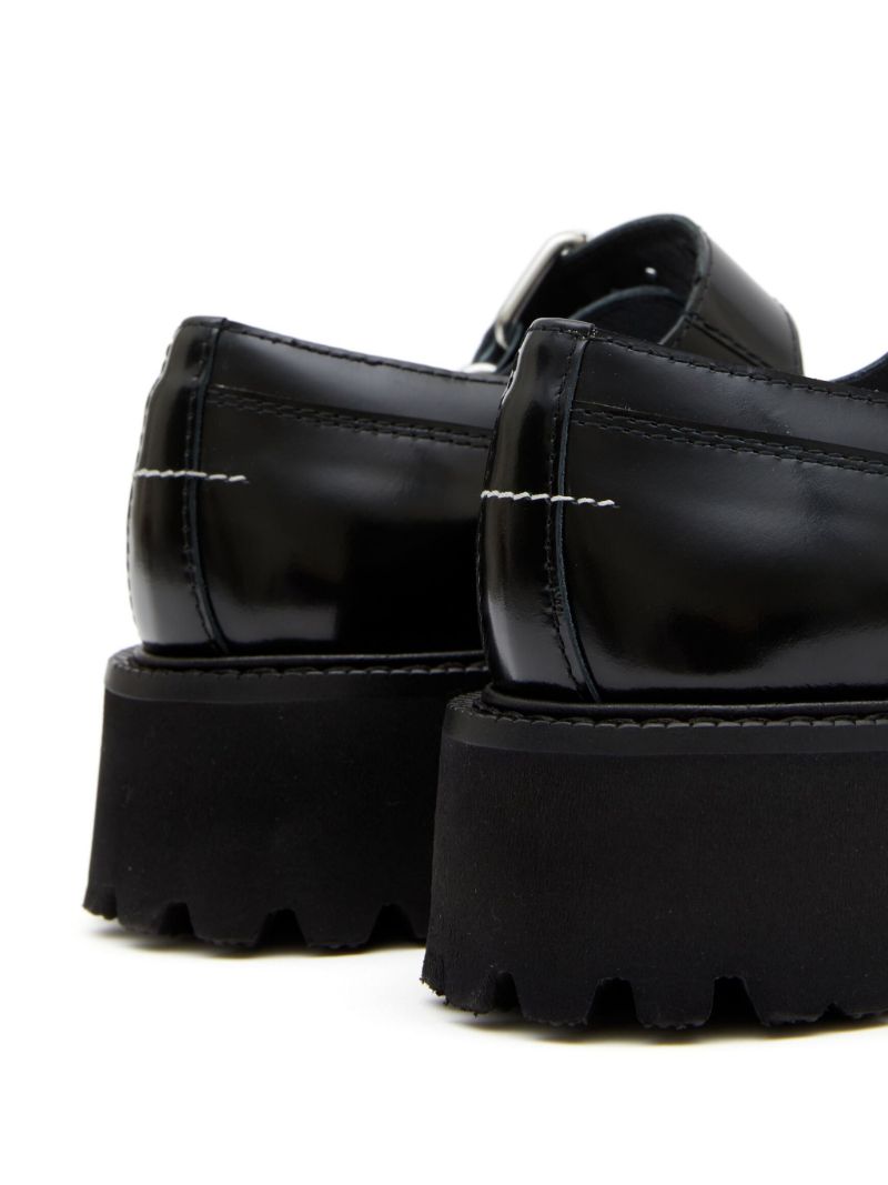 Black Buckled Leather Brogues