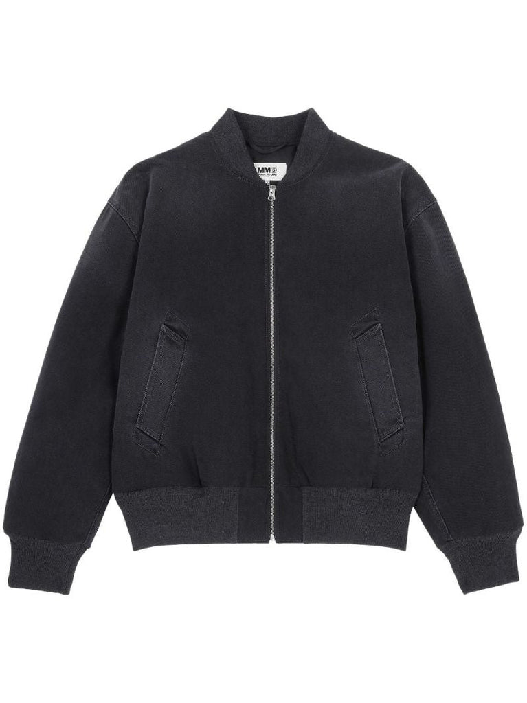 Black Denim Bomber Jacket