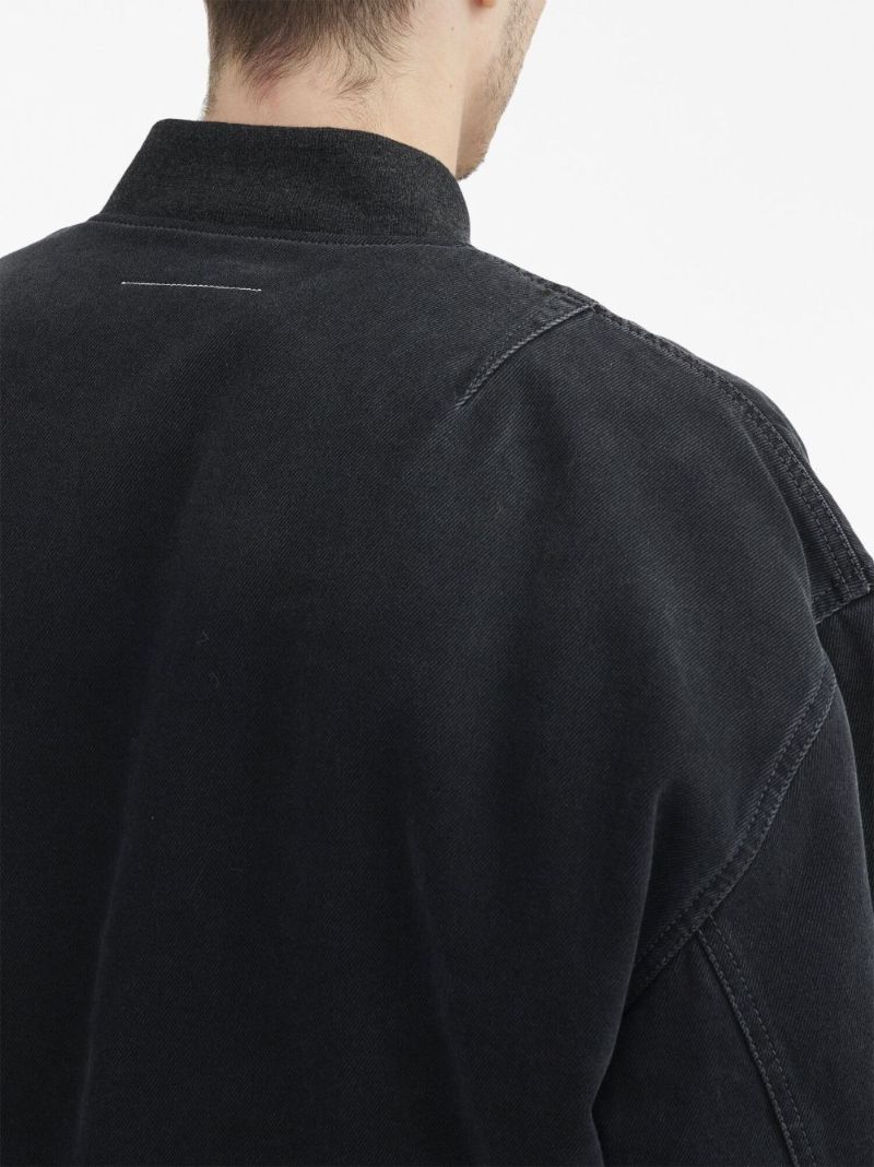 Black Denim Bomber Jacket