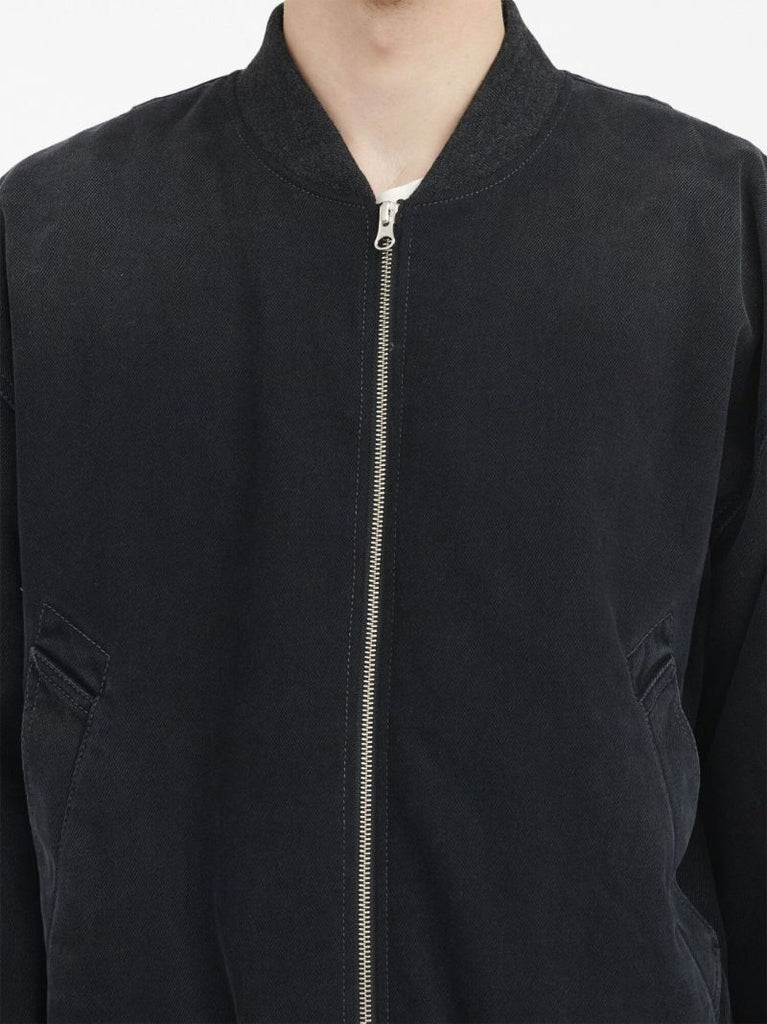 Black Denim Bomber Jacket