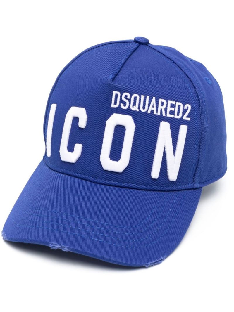 Blue Icon Embroidered Cotton Cap