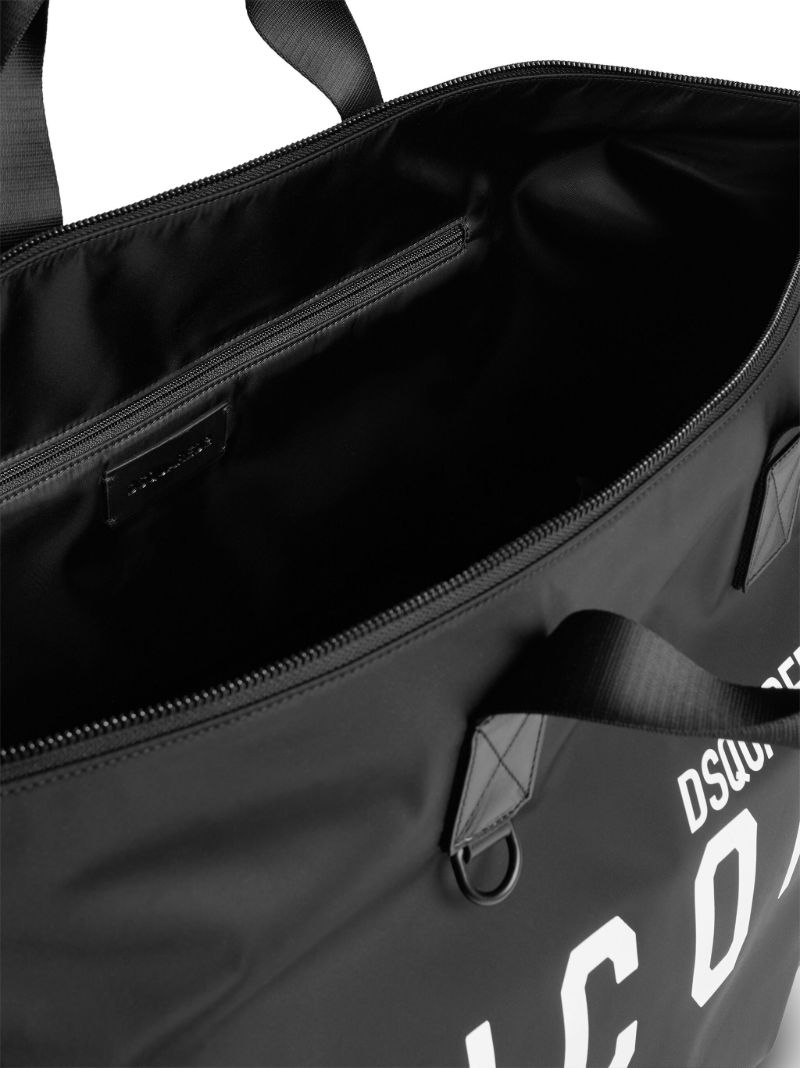 Black Logo Print Tote Bag
