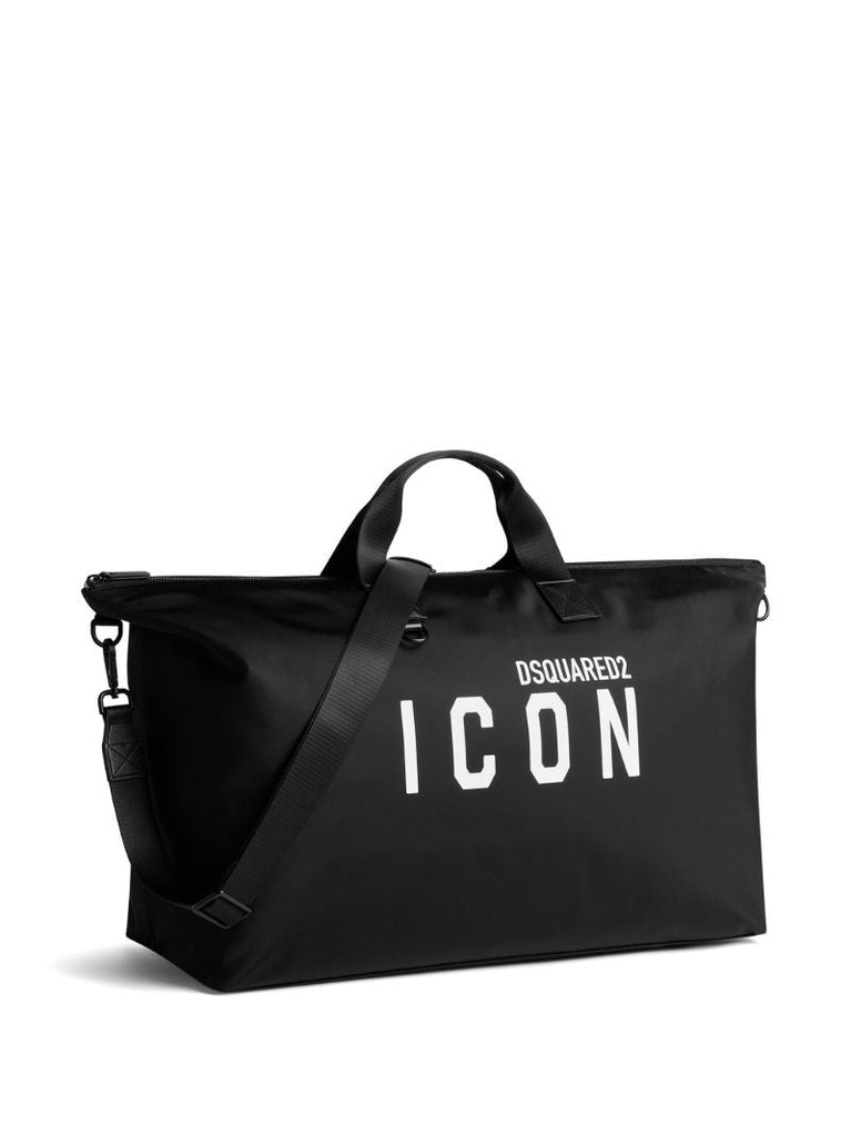 Black Logo Print Tote Bag