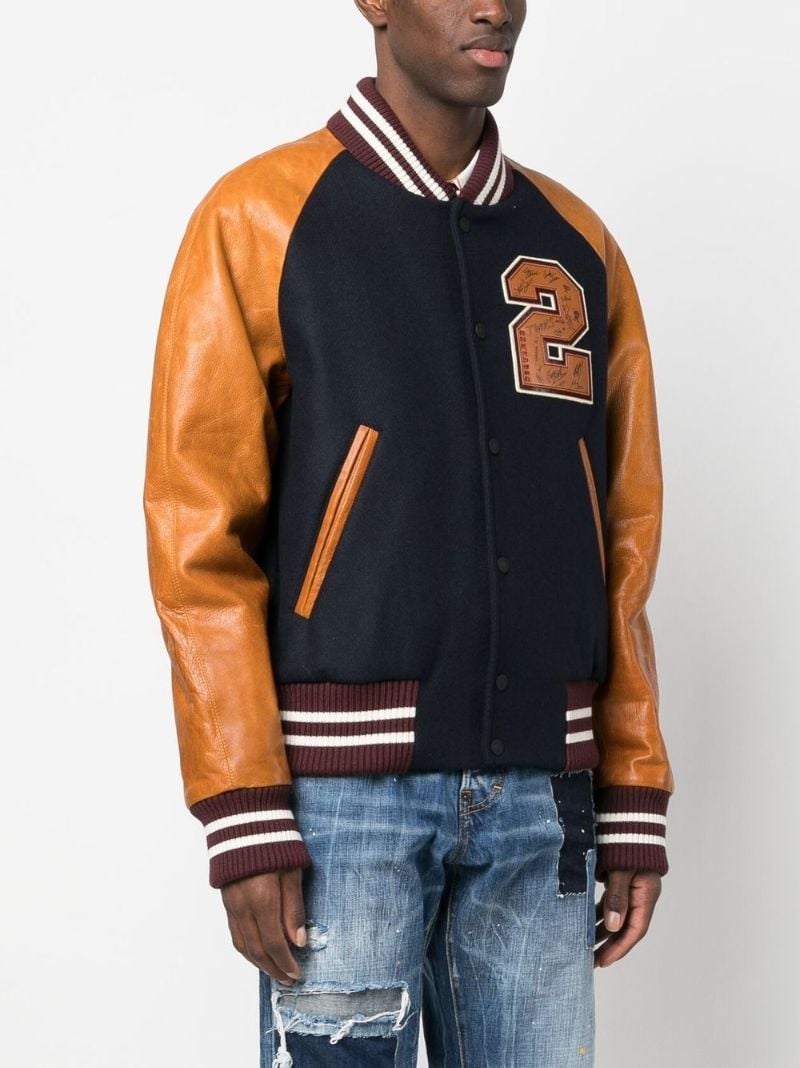 Blue Varsity Bomber Jacket