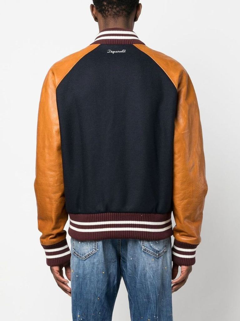 Blue Varsity Bomber Jacket