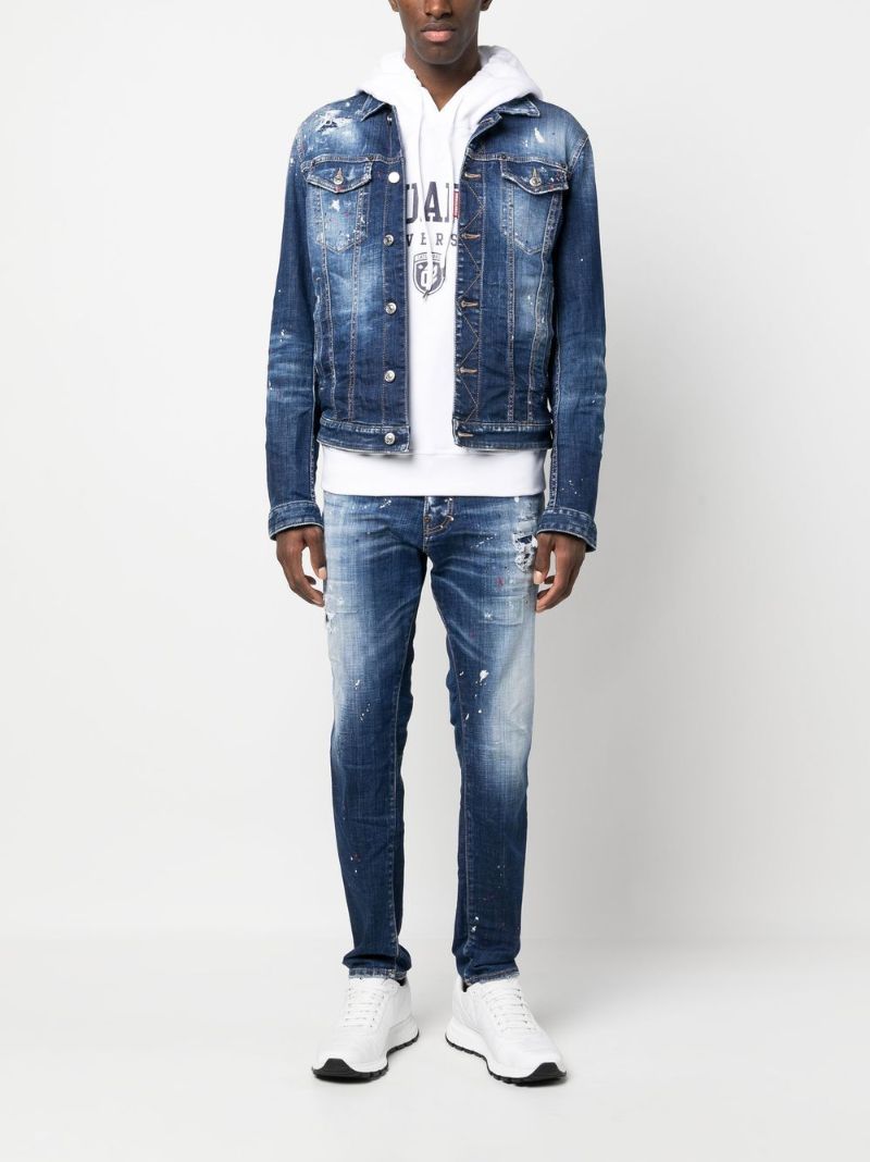 Blue Distressed Denim Jacket